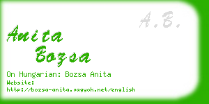 anita bozsa business card